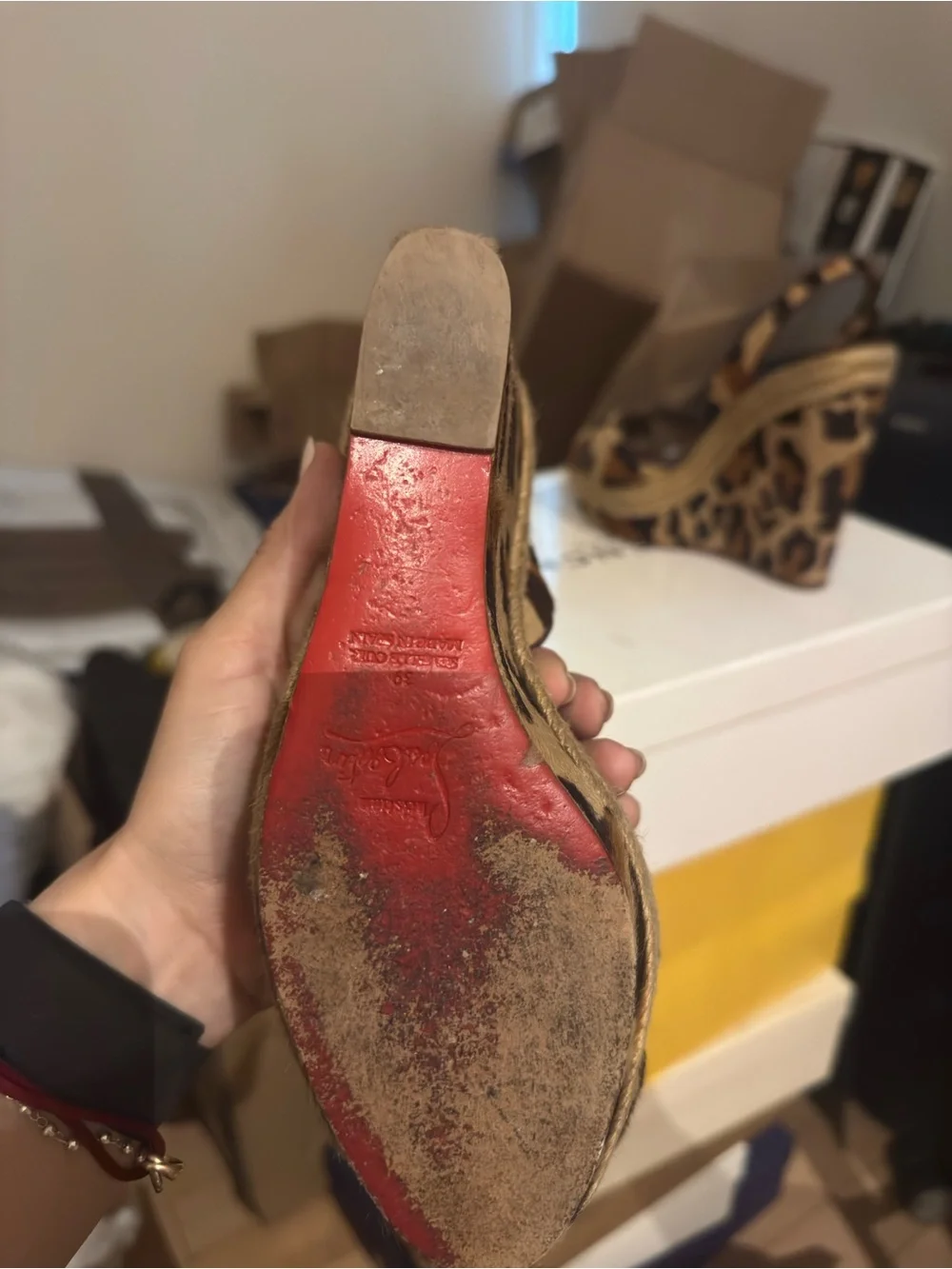 Christian Louboutin leopard calf